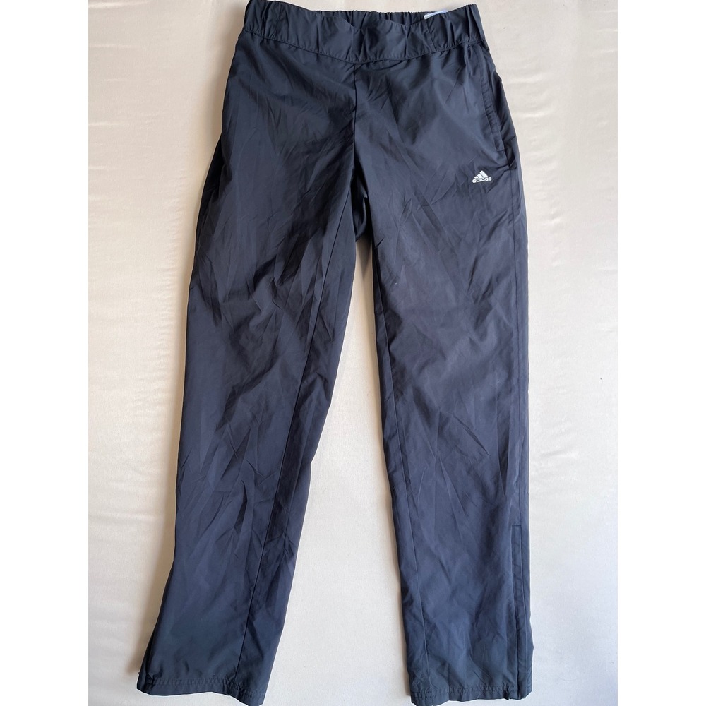 Adidas Mens Black Mesh Lined Wind Pants Elastic Waist Trousers Small